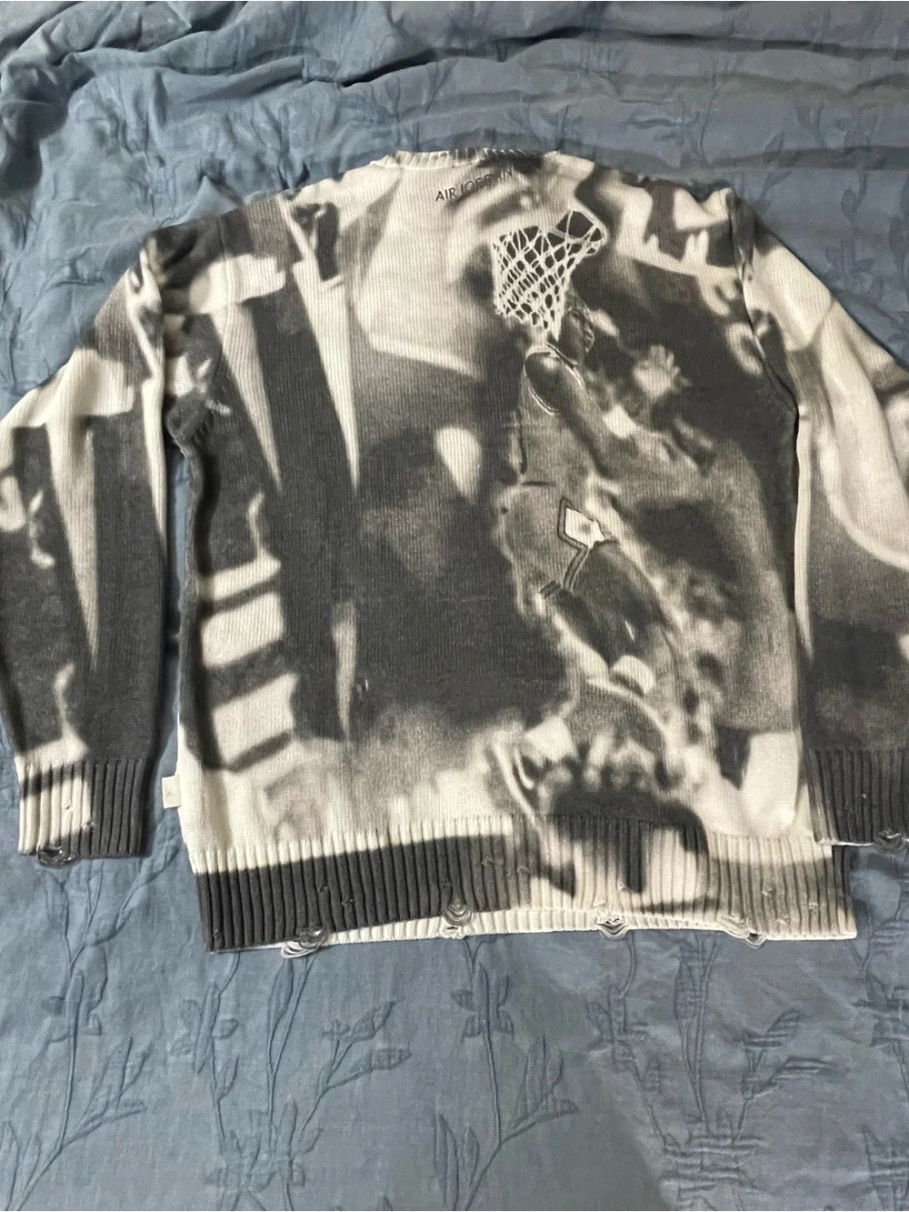 Jordan Black and White Basketball Graphic Crewneck Sweater